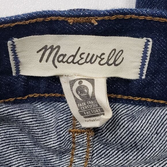 Madewell Low-Slung Baggy Jeans Rinse Wash With Raw Hem Women Size 26 Relaxed Fit - Picture 2 of 16